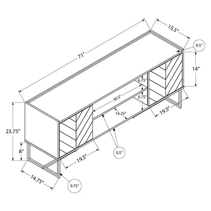 DIMENSIONS OF TV STAND WITH 2  DOORS