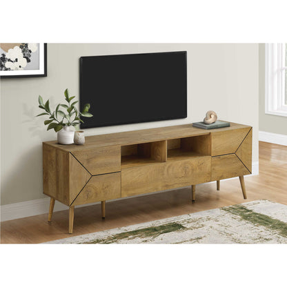 72"L WALNUT  TV STAND  WITH STORAGE