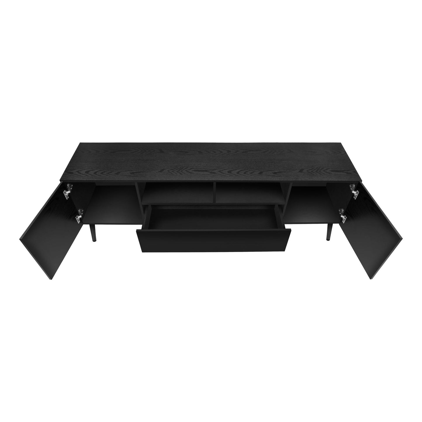 STORAGE OPTIONS OF 72"L  BLACK TV STAND 