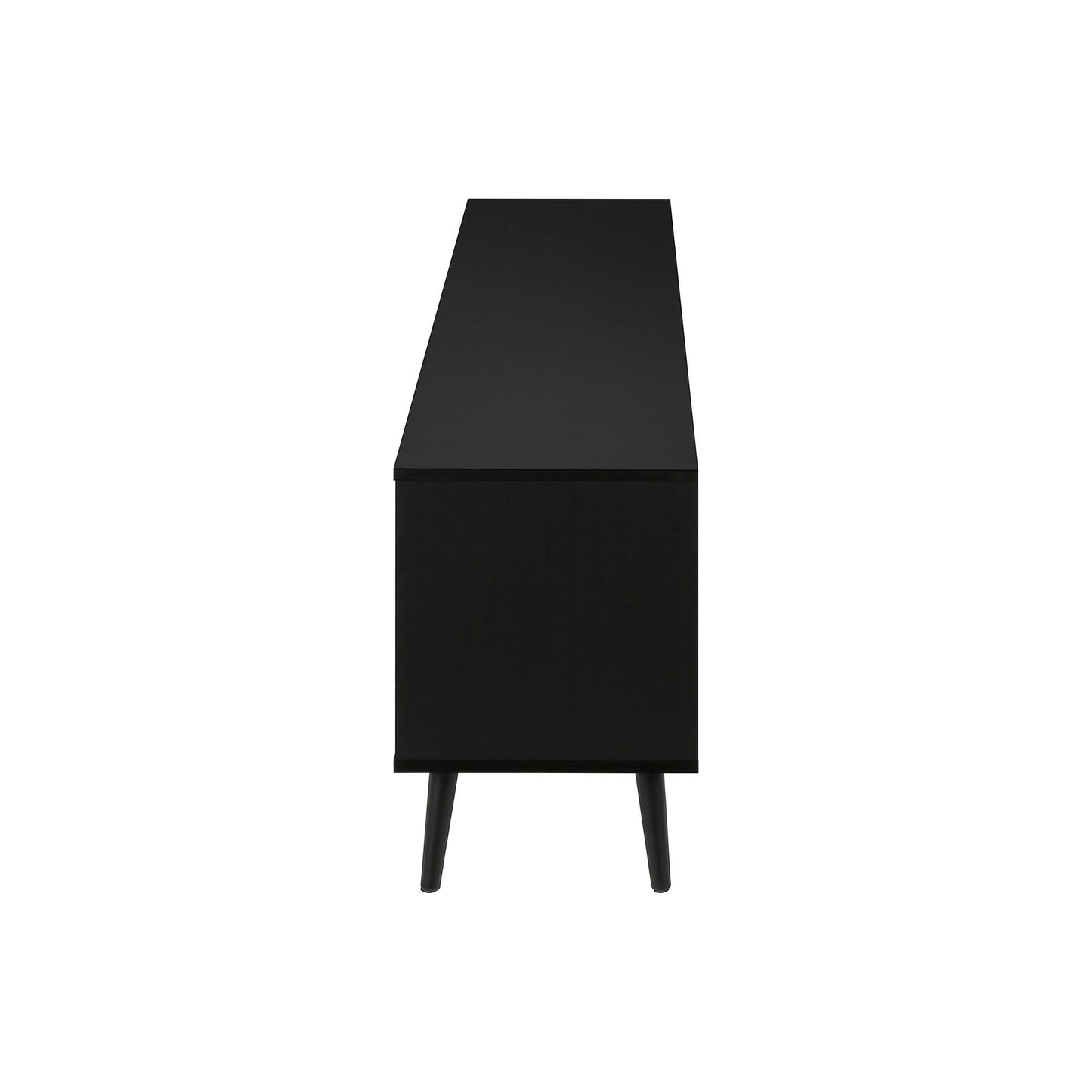 Side Profile Of BLACK  Color TV STAND 