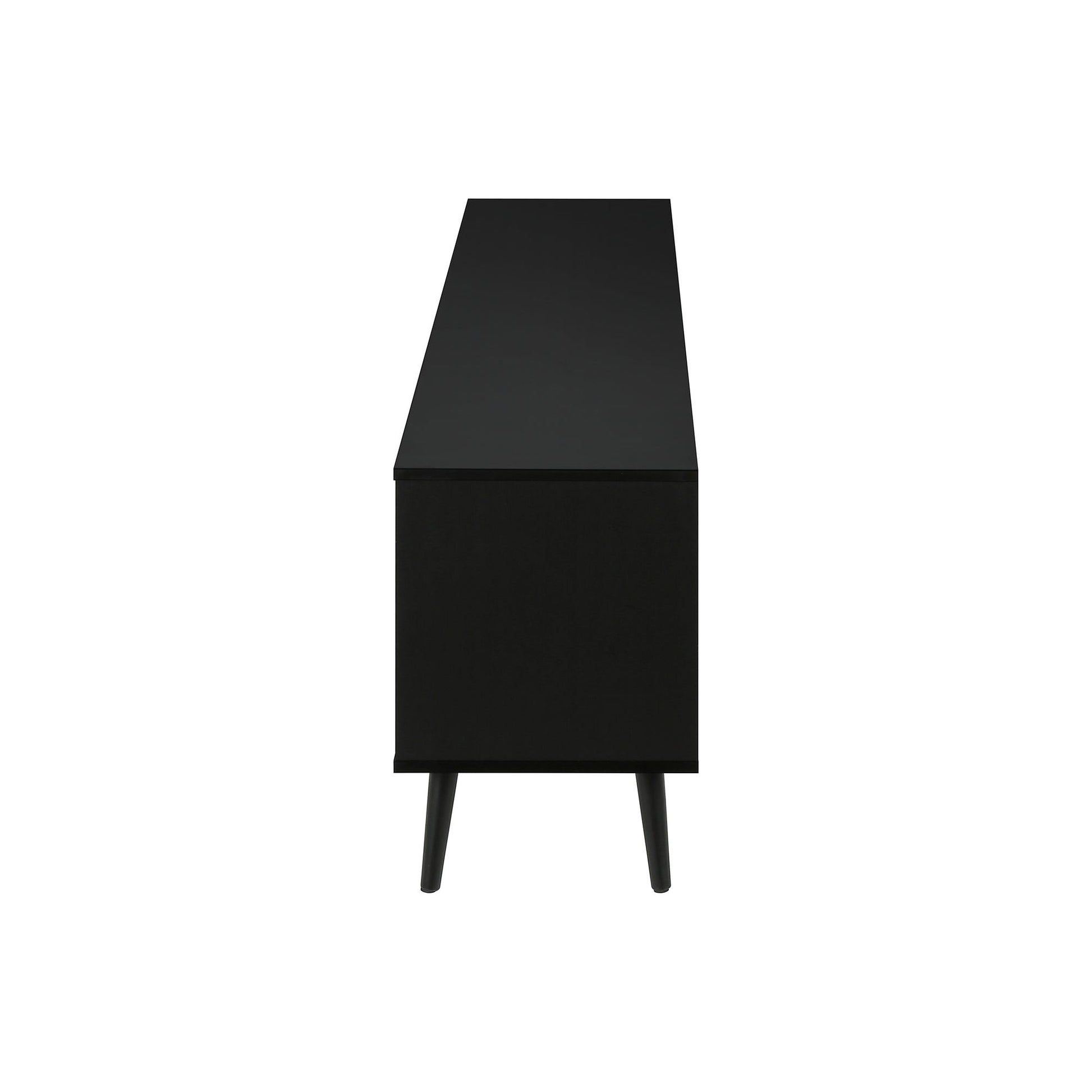 Side Profile Of BLACK  Color TV STAND 