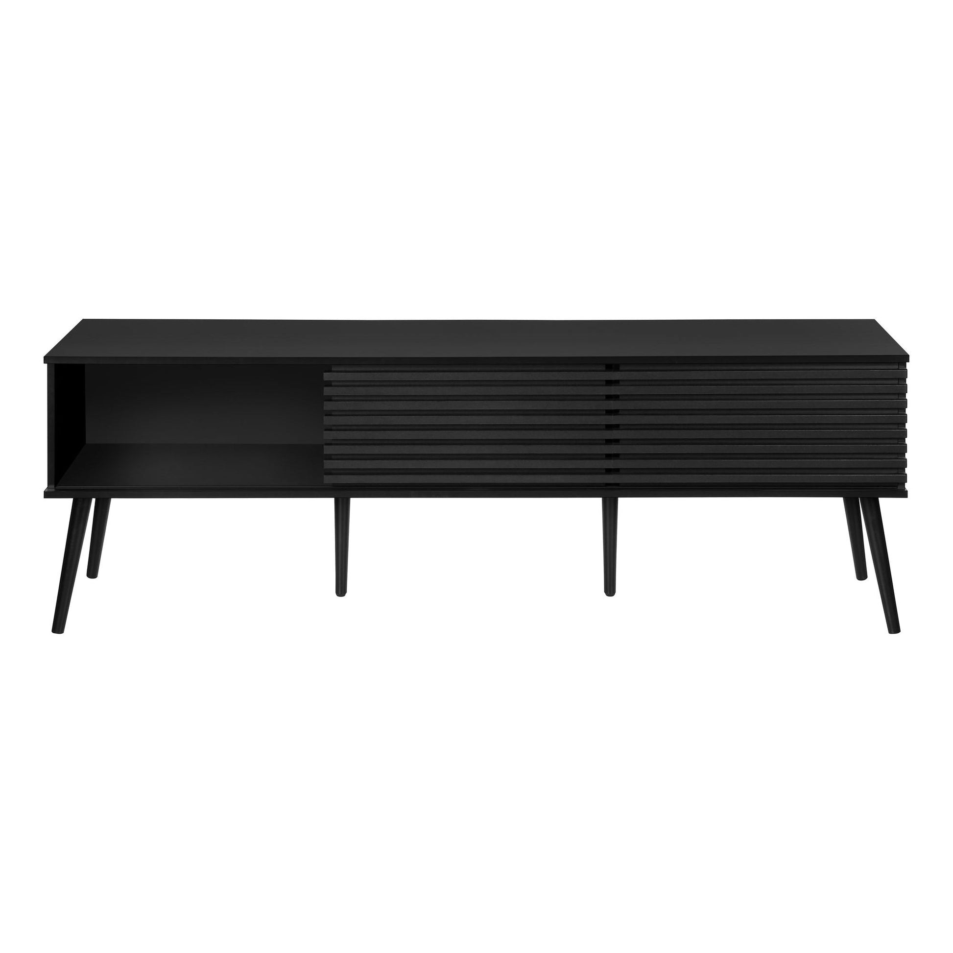 72"L BLACK TV STAND  WITH 2 DOORS