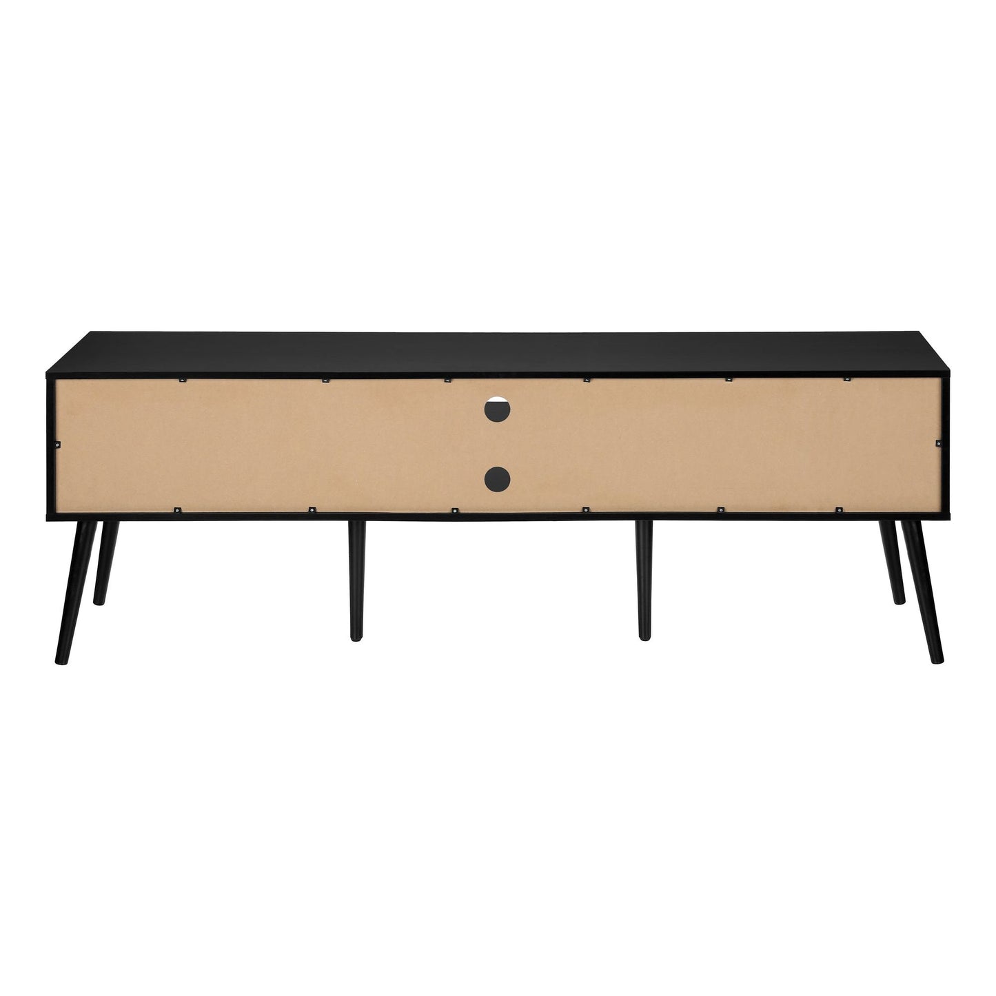 BACK VIEW OF 72"L BLACK COLOR TV STAND  