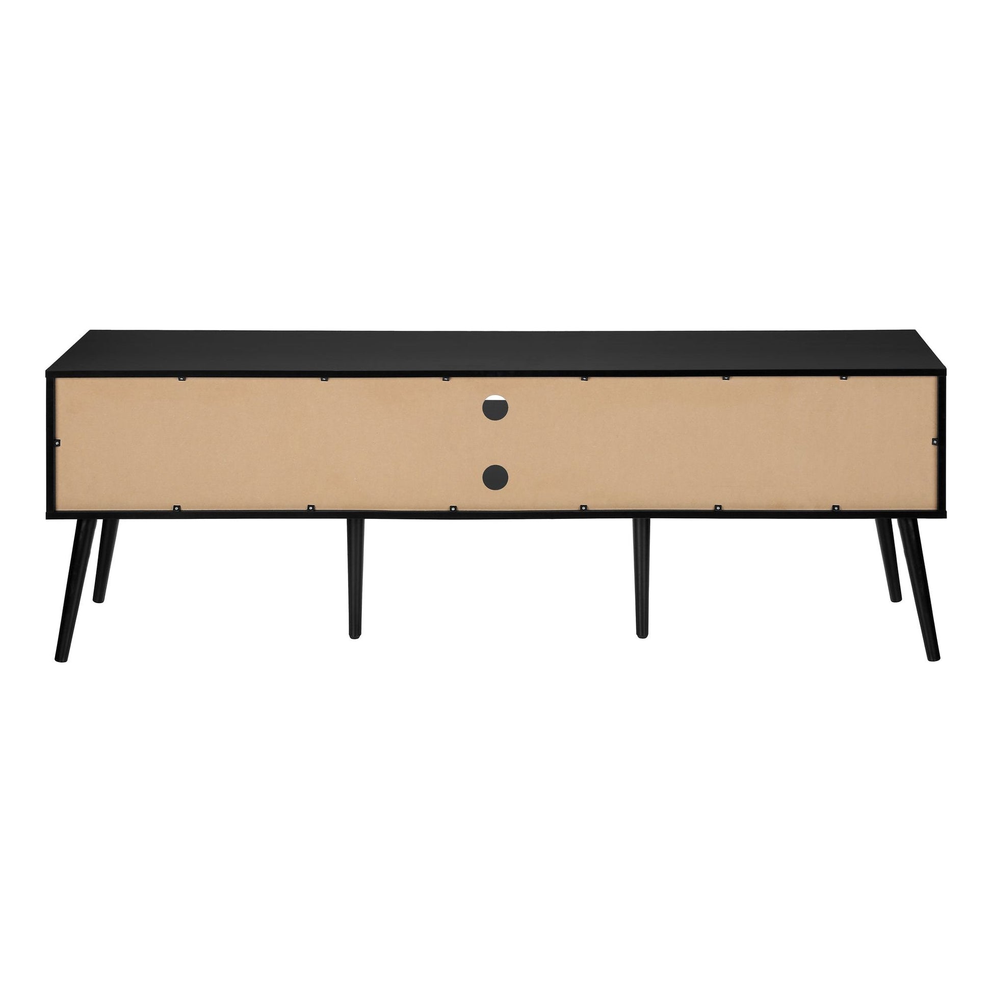 BACK VIEW OF 72"L BLACK COLOR TV STAND  
