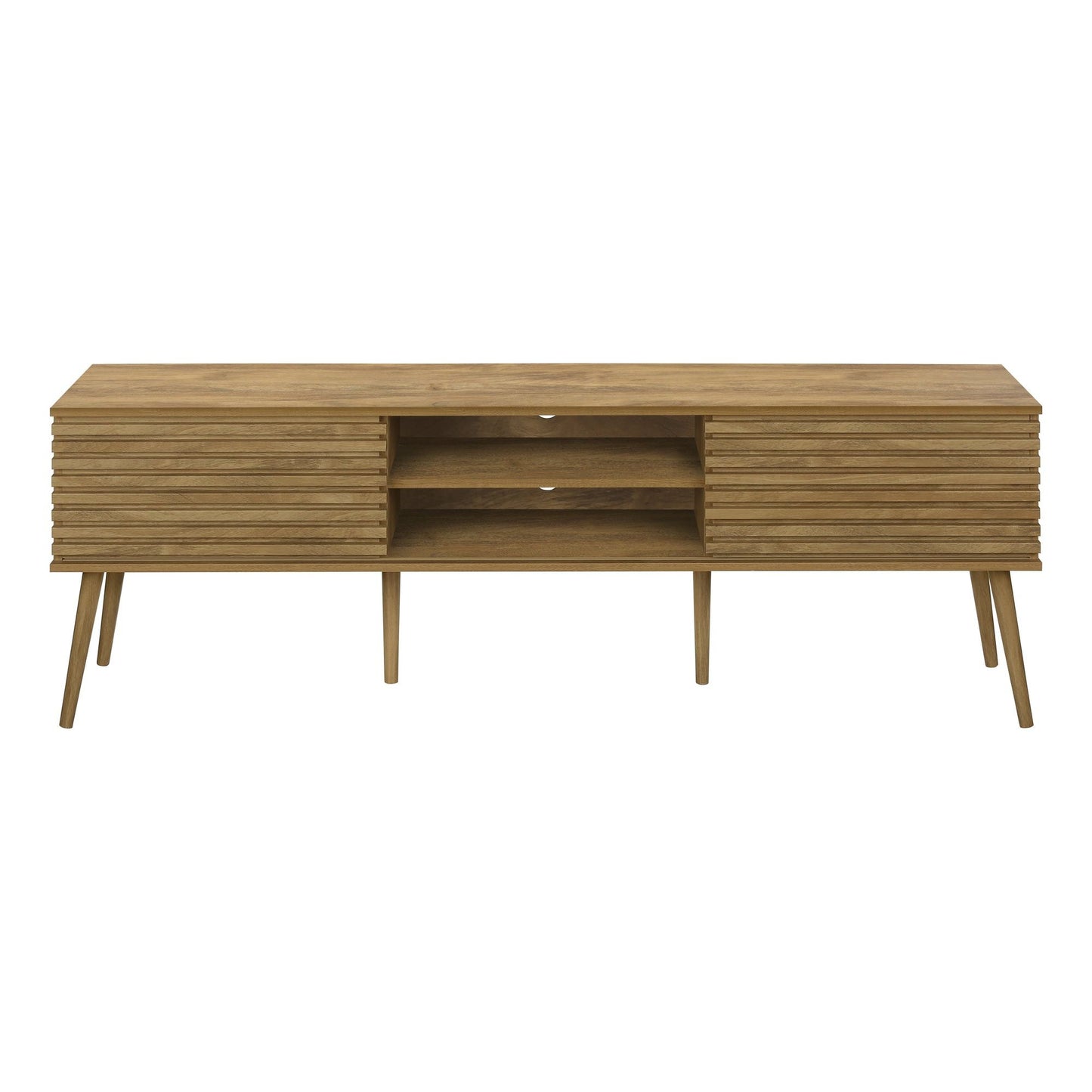 72"L WALNUT TV STAND WITH 2 DOORS