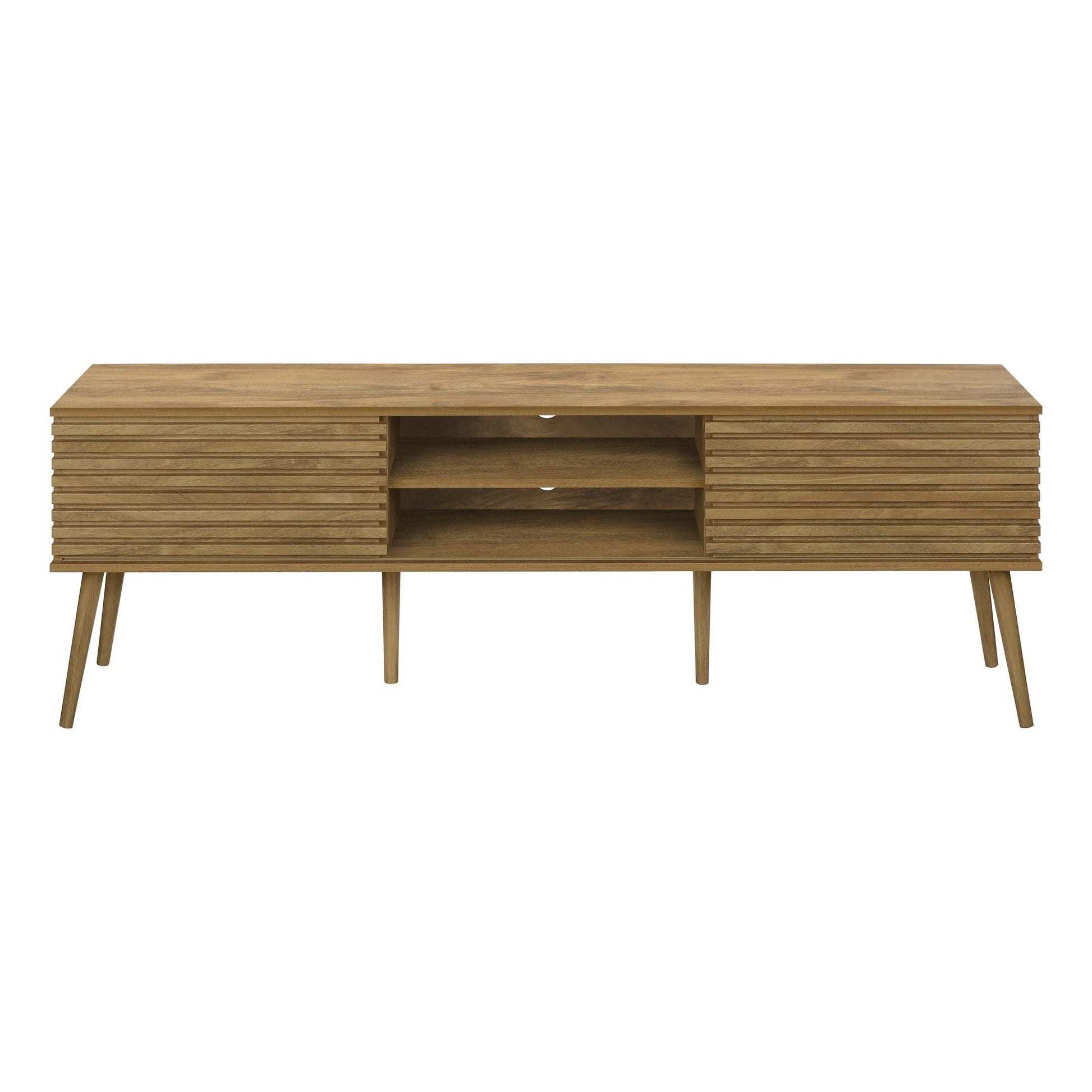 72"L WALNUT TV STAND WITH 2 DOORS