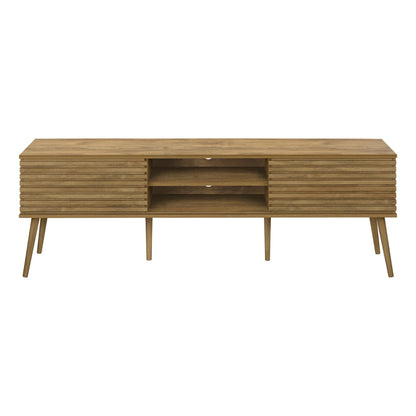72"L WALNUT TV STAND WITH 2 DOORS