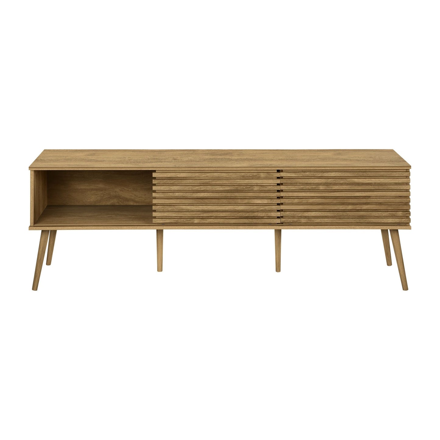 WALNUT TV STAND WITH 2 DOORS