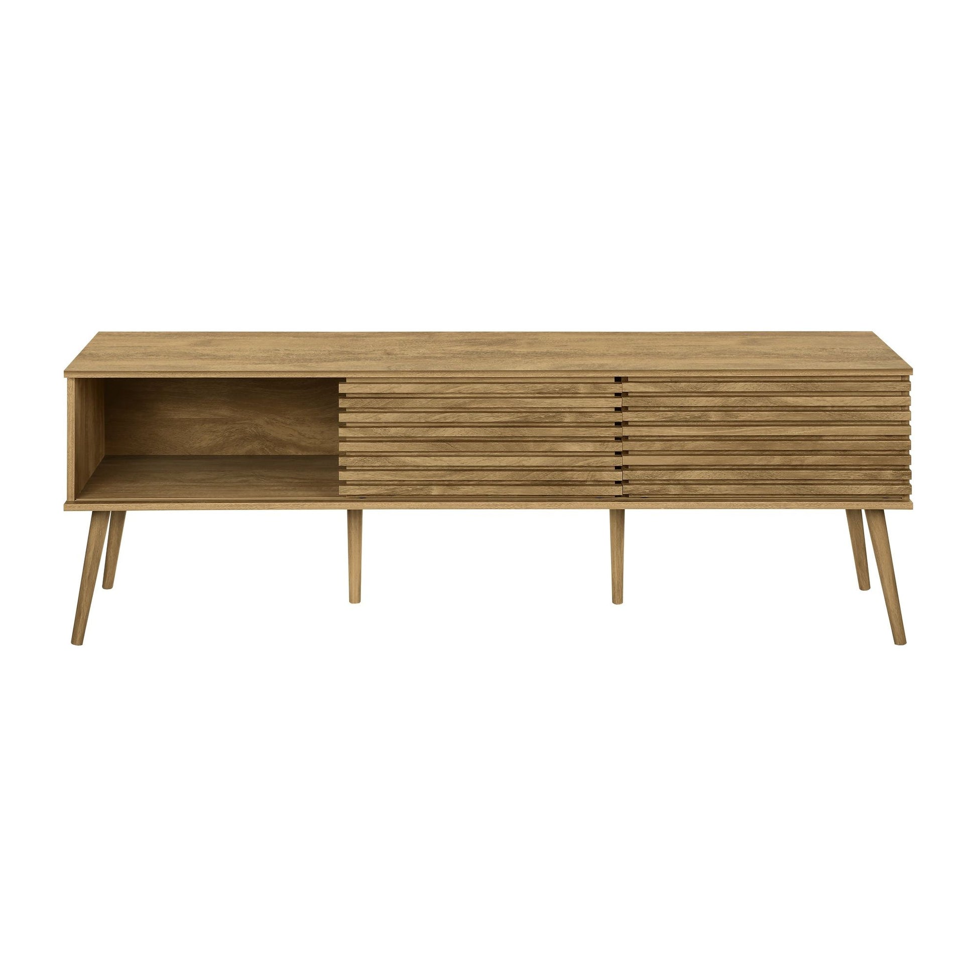 WALNUT TV STAND WITH 2 DOORS