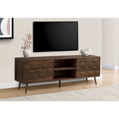  72"L DARK WALNUT TV STAND  WITH STORAGE