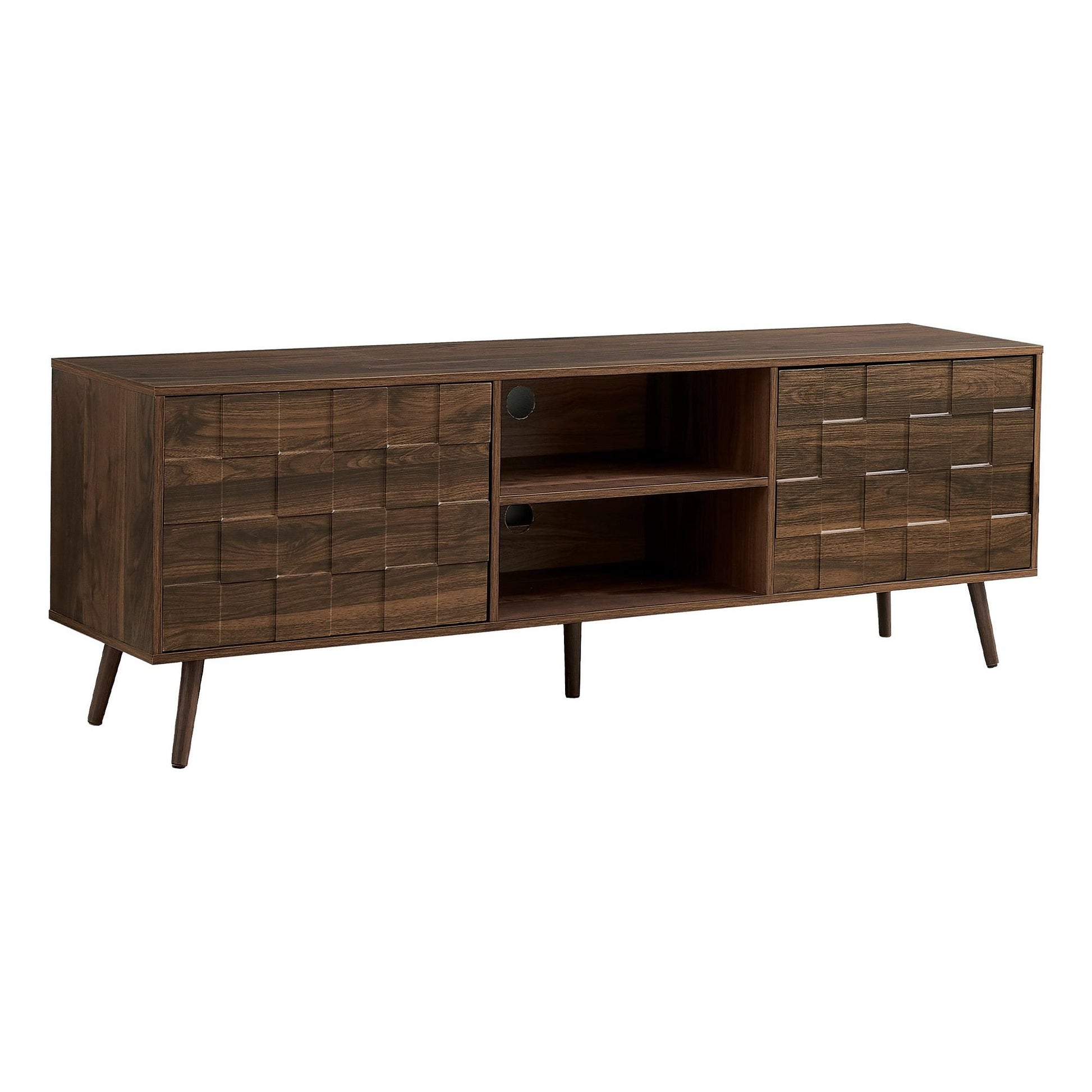  72"L DARK WALNUT TV STAND  WITH STORAGE OPTIONS
