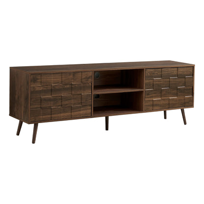  72"L DARK WALNUT TV STAND  WITH STORAGE OPTIONS