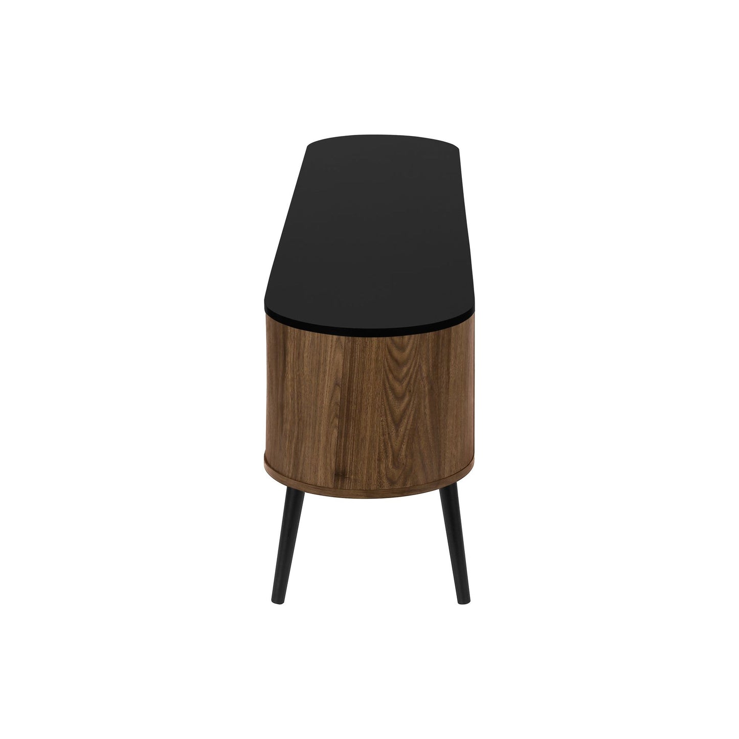 SIDE PROFILE OF 72"L BLACK  TV STAND 