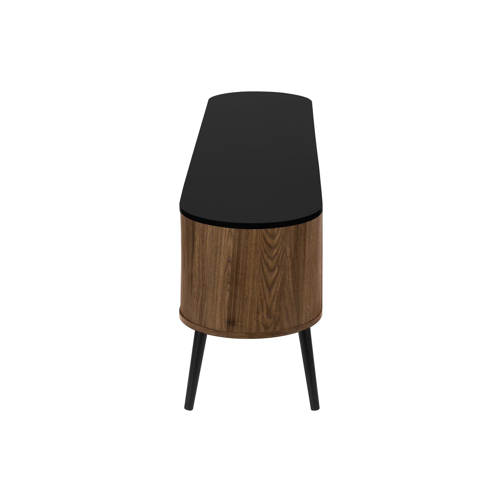 SIDE PROFILE OF 72"L BLACK  TV STAND 
