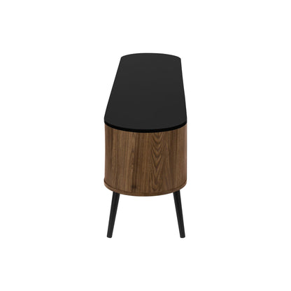 SIDE PROFILE OF 72"L BLACK  TV STAND 