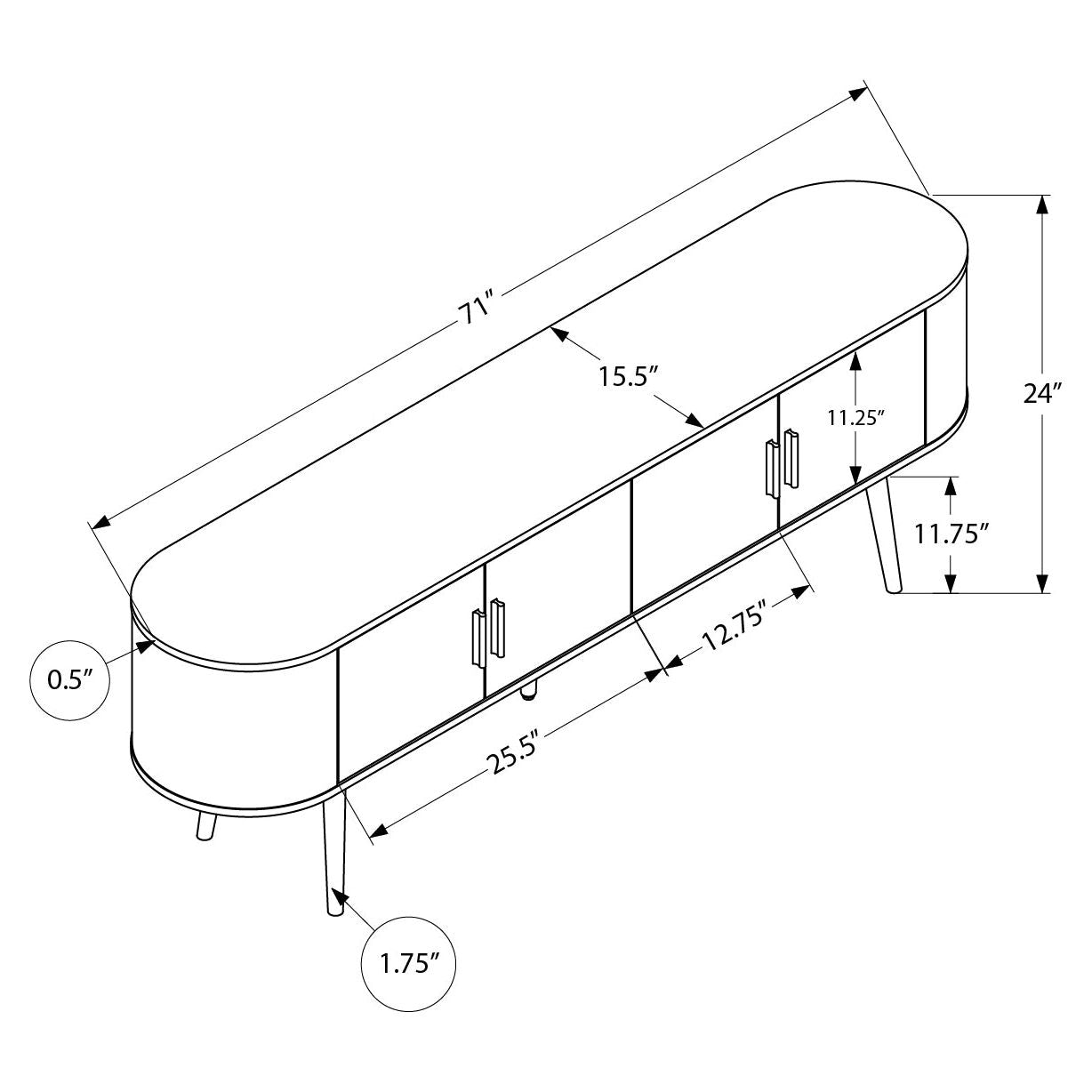 DIMENSIONS OF ANTIQUE WHITE TV STAND 