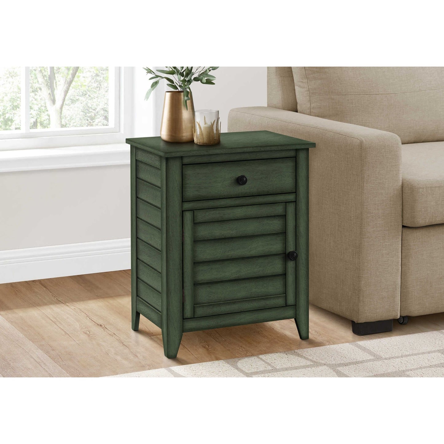 TABLE D'APPOINT - 25"H / TABLE D'APPOINT EN PLACAGE NOIR