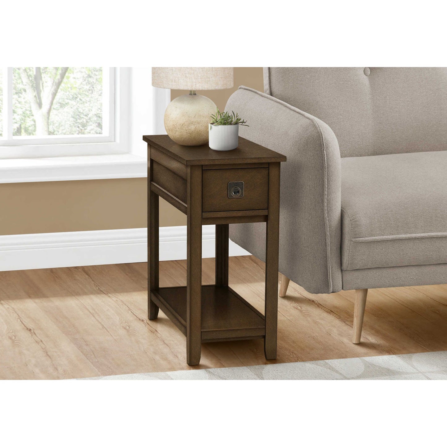 ACCENT TABLE - 24"H / BLACK VENEER END TABLE