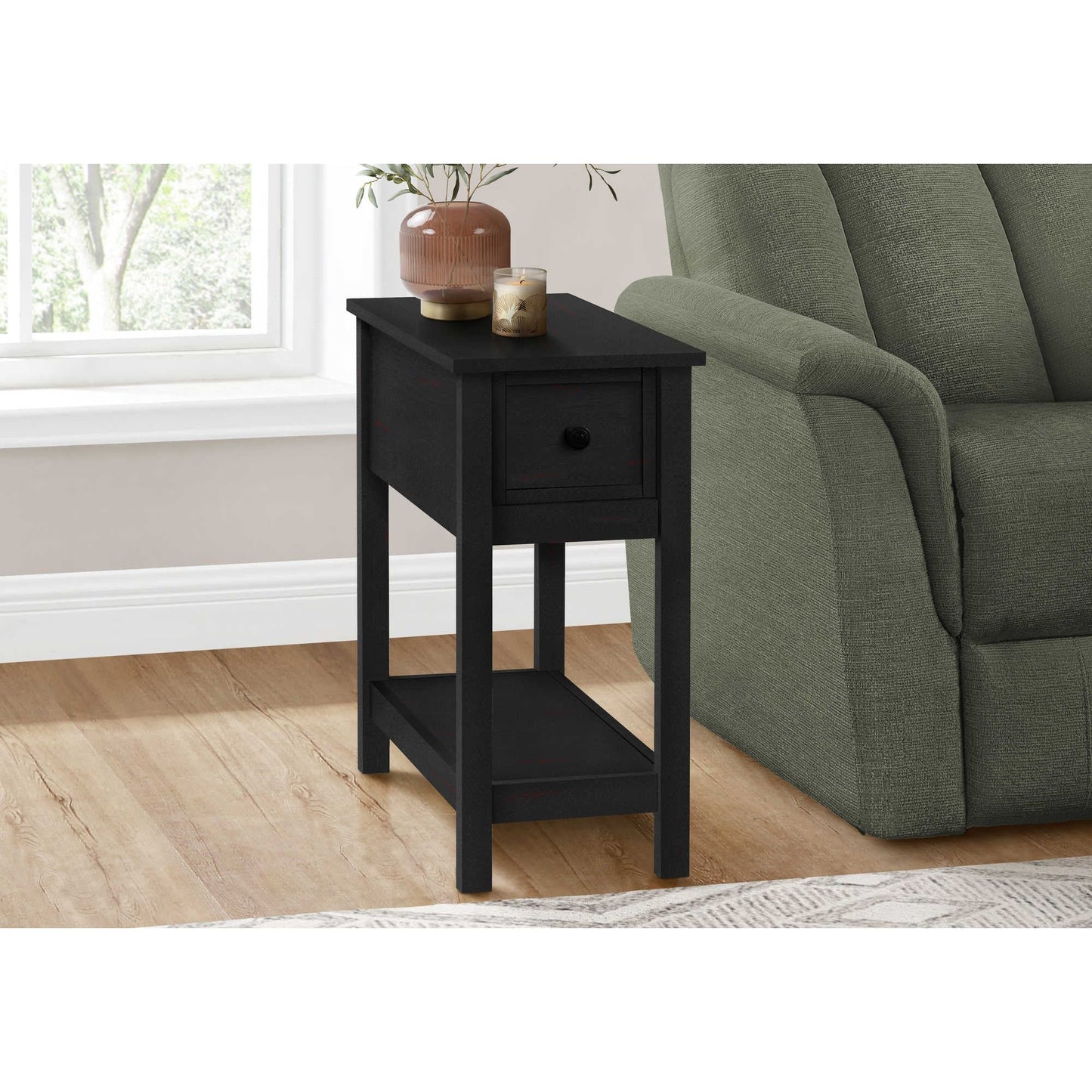 ACCENT TABLE - 24"H / BLACK VENEER END TABLE