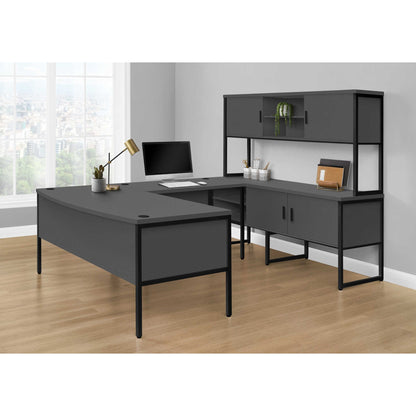 BUREAU - 72"L GRIS / NOIR QUALITE COMMERCIALE