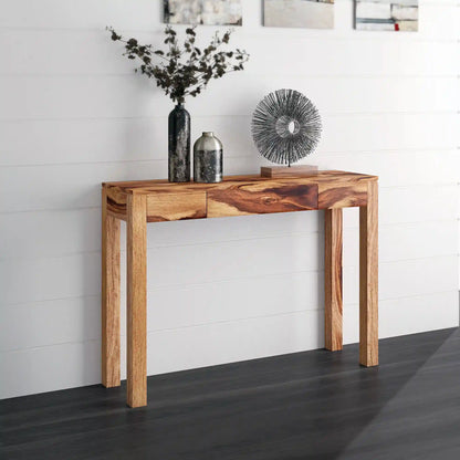 Idris Solid Wood Console Table – Eco-Friendly Sheesham with Drawer