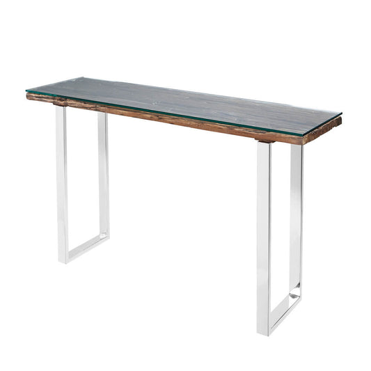 Railwood Console Table – Reclaimed Sleeper Wood & Steel Base