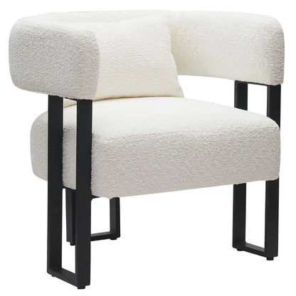 Back Of Modern Accent Chair in Charcoal Boucle