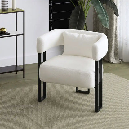 Back Of Modern Accent Chair in Charcoal Boucle