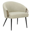 Zita Faux Leather Accent Chair with Aged Gold Arms