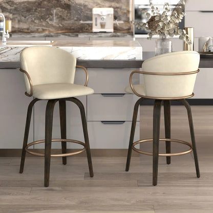 Lawson  26 Faux Leather Swivel Counter Stools - Set of 2