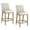 Jace Beige Fabric Counter Stools with Black Metal Legs – Set of 2