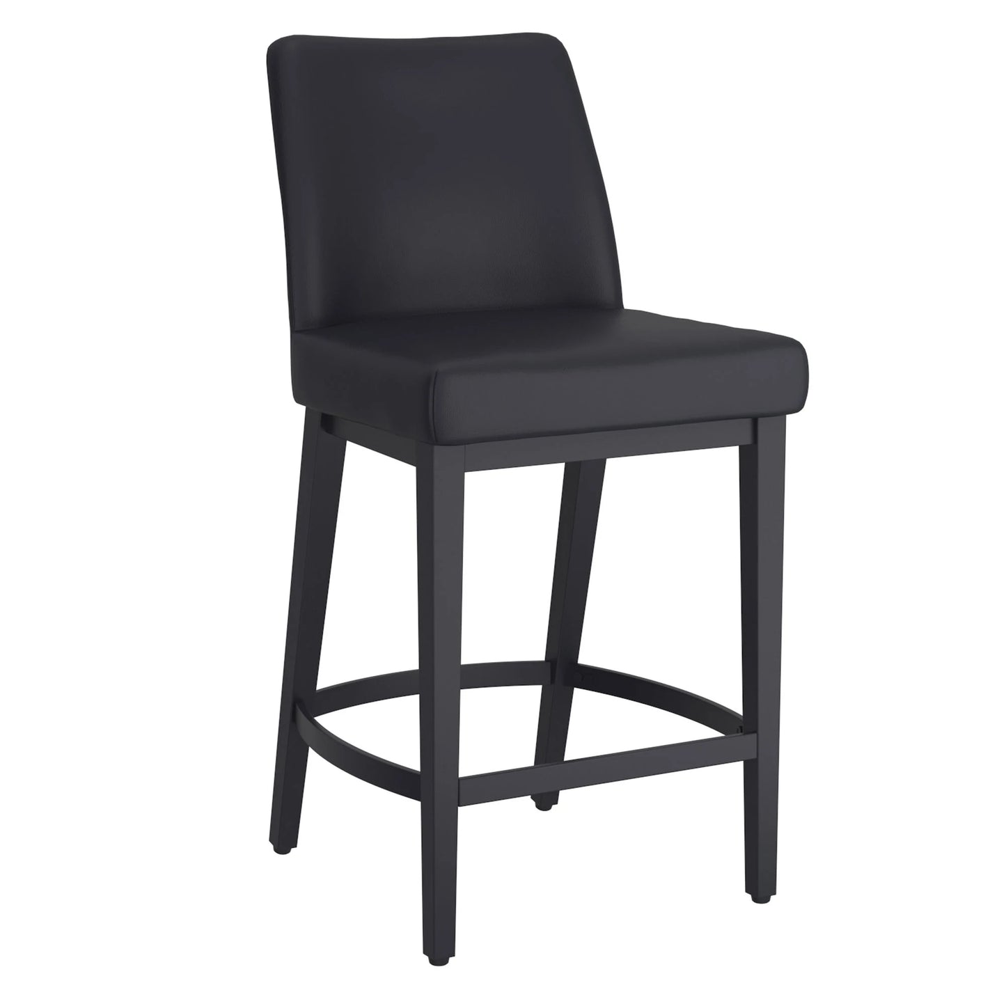 Jace Faux Leather Counter Stools Set of 2 – Black, 26 High Back
