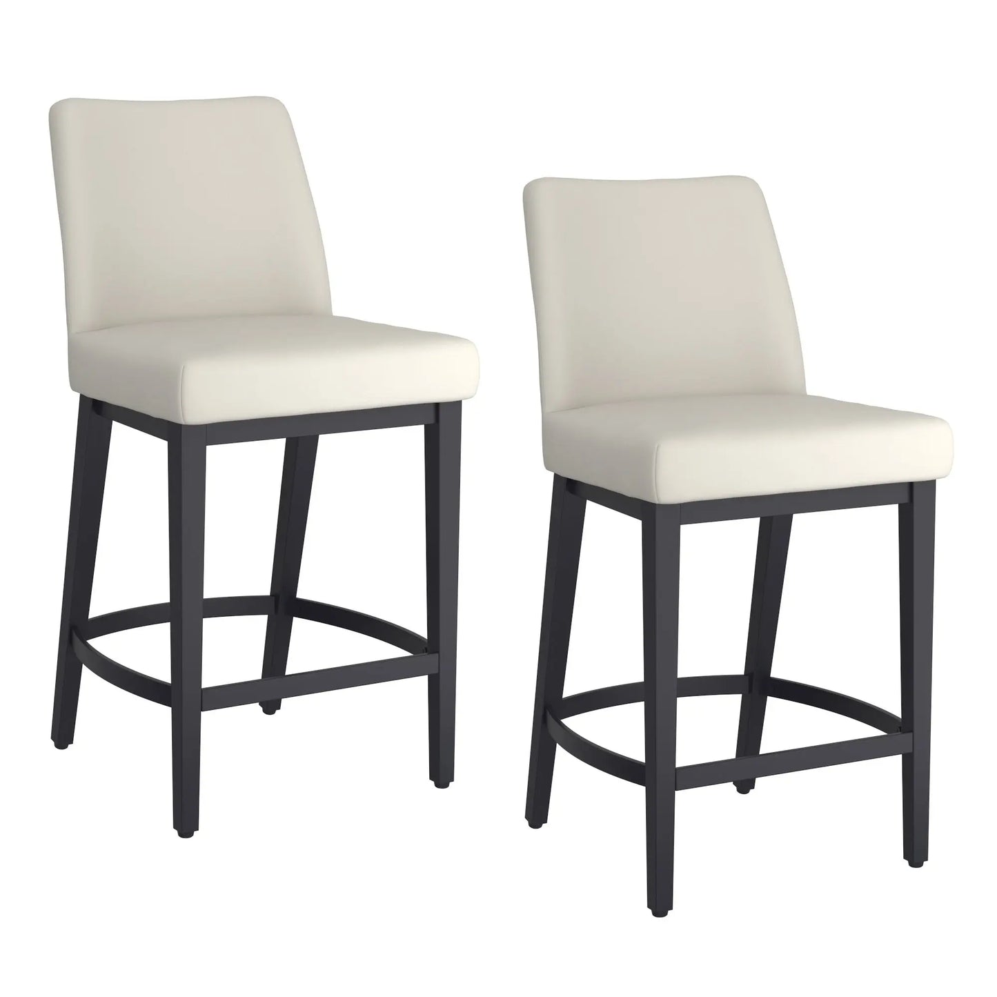 Jace Faux Leather Counter Stools Set of 2 – Black, 26 High Back