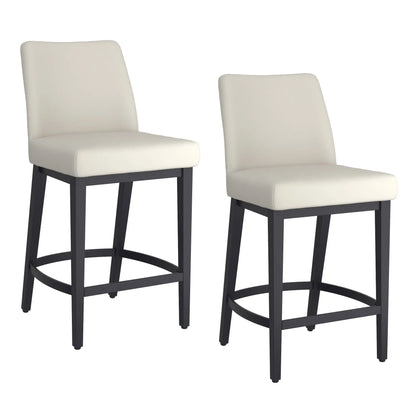Jace Faux Leather Counter Stools Set of 2 – Black, 26 High Back
