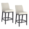 Jace Faux Leather Counter Stools Set of 2 – Black, 26 High Back