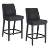 Jace Faux Leather Counter Stools Set of 2 – Black, 26 High Back