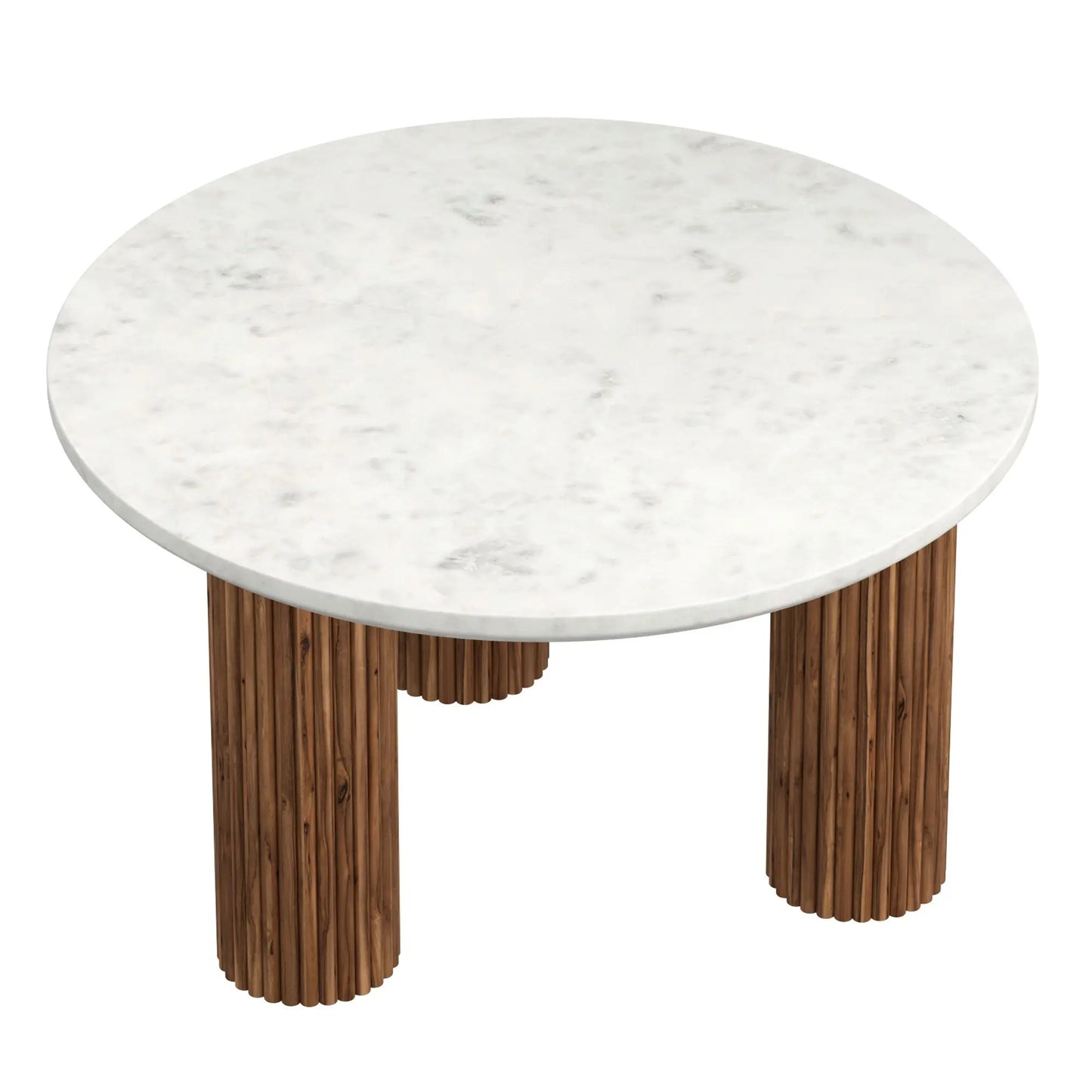 Jilsa Marble Coffee Table With Solid Mango Wood Base