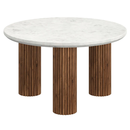 Jilsa Marble Coffee Table With Solid Mango Wood Base