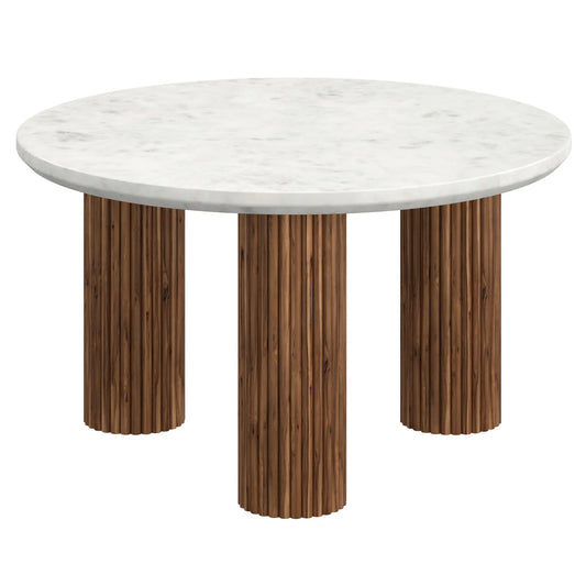 Jilsa Marble Coffee Table With Solid Mango Wood Base