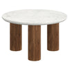 Jilsa Marble Coffee Table With Solid Mango Wood Base