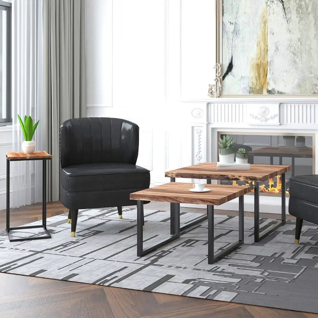 Jivin Live Edge Coffee Table Set - 2 Nesting Tables