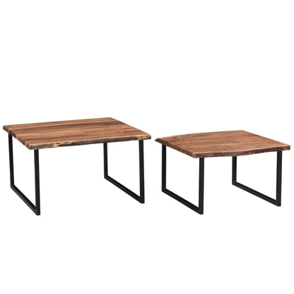 Jivin Live Edge Coffee Table Set - 2 Nesting Tables