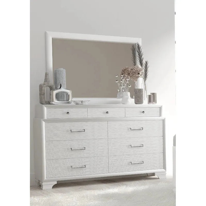 White dresser with mirror
