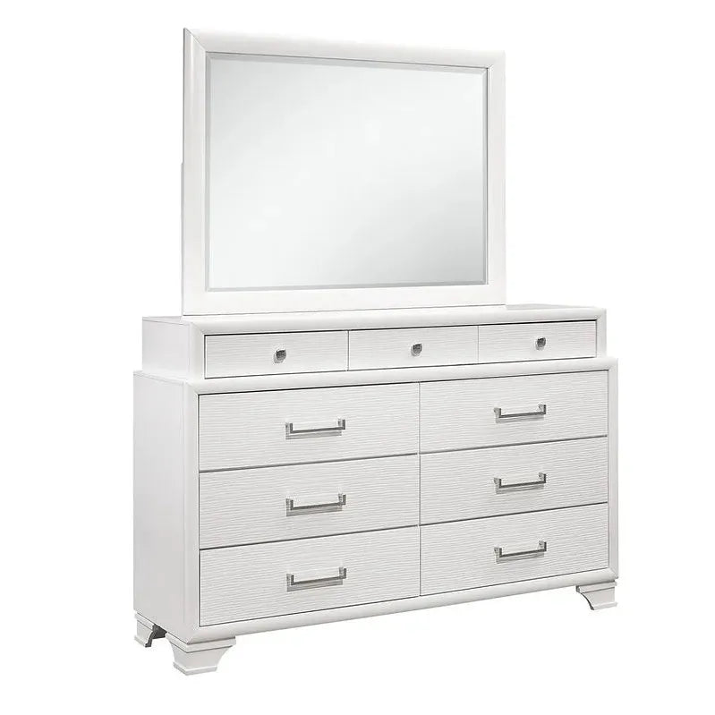 White dresser with mirror