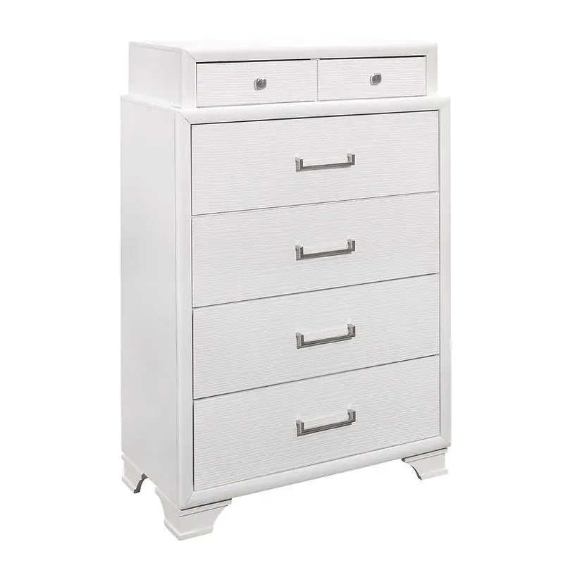 White chest with multiple drawers