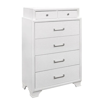 White chest with multiple drawers