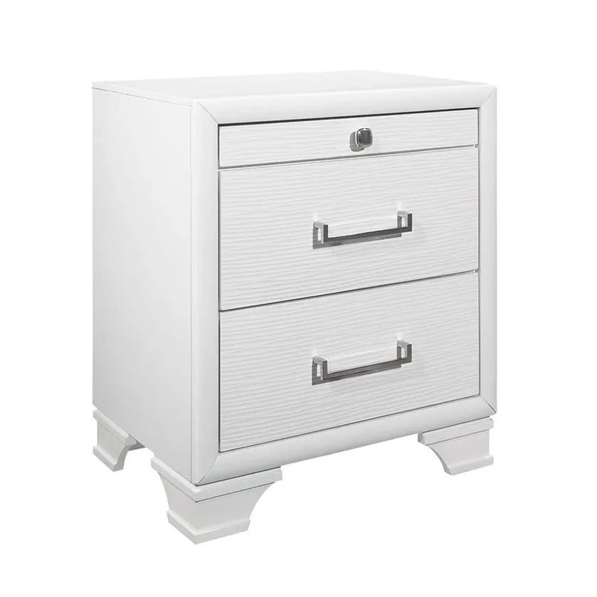 Jordyn White nightstand with two drawers
