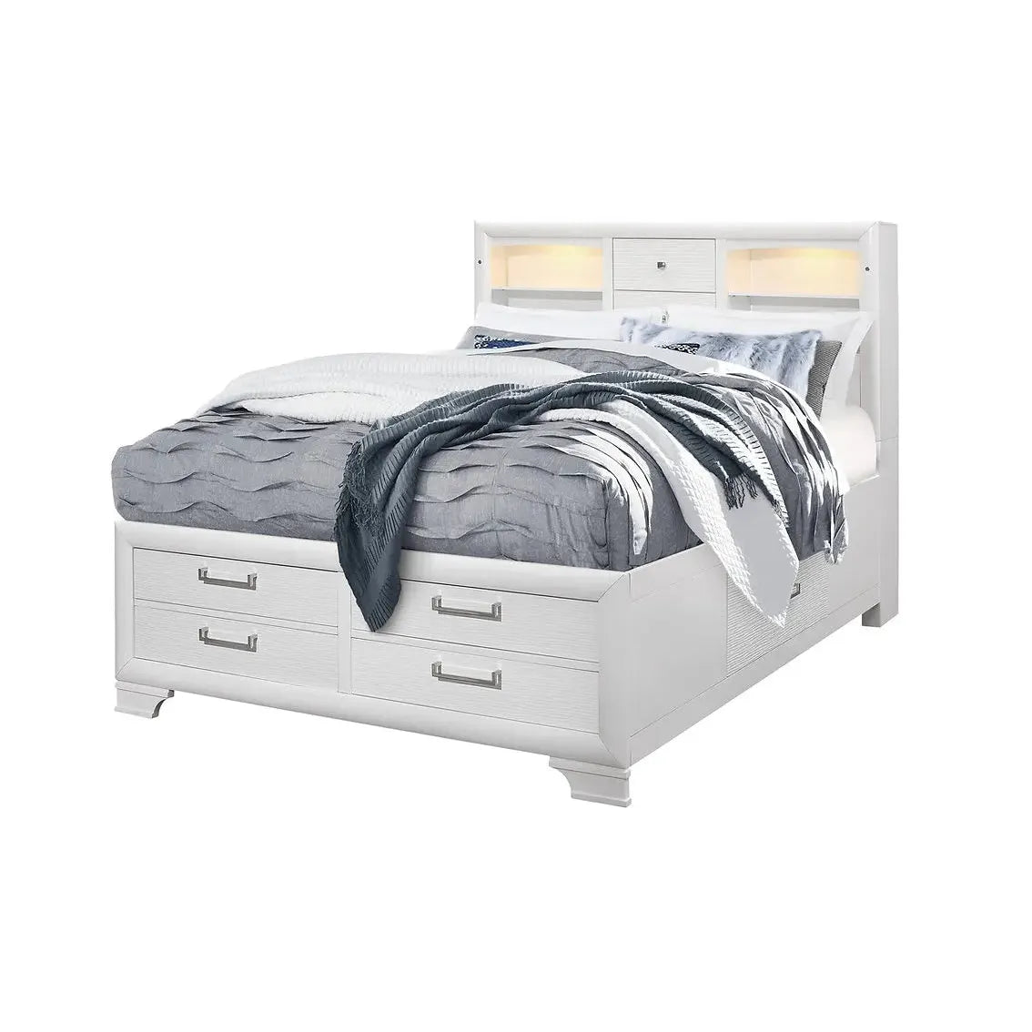 Jordyn white bed with LED