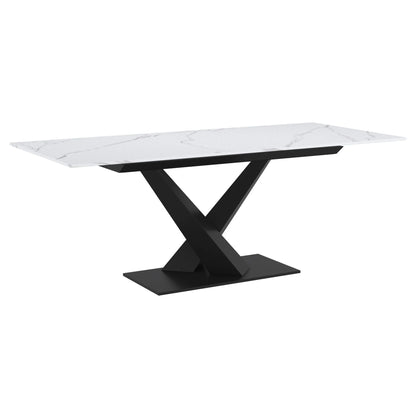 Julius Extendable Marble Dining Table With Black Base