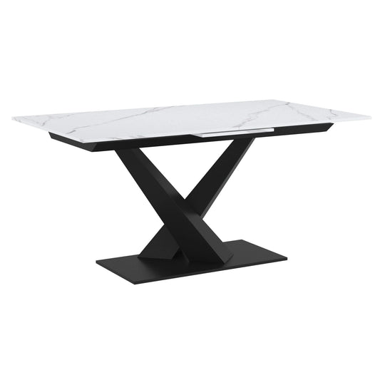 Julius Extendable Marble Dining Table With Black Base